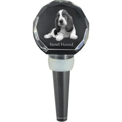 Basset Hound - kryształowa zatyczka do butelki, wyjątkowy korek do wina ze zdjęciem, personalizowany prezent dla sommeliera marki Art-Dog Basset Hound - kryształowa zatyczka do butelki, wyjątkowy korek do wina ze zdjęciem, personalizowany prezent dla sommeliera marki Art-Dog