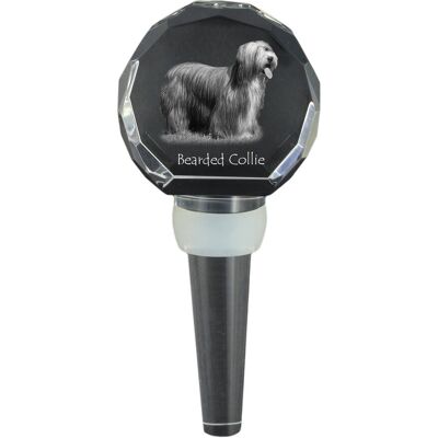 ART Bearded Collie, Highland Collie - kryształowa zatyczka do butelki, wyjątkowy korek do wina ze zdjęciem, personalizowany prezent dla sommeliera marki.. ART Bearded Collie, Highland Collie - kryształowa zatyczka do butelki, wyjątkowy korek do wina ze zdjęciem, personalizowany prezent dla sommeliera marki..