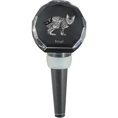 Bengalski - kryształowa zatyczka do butelki z kotem, wyjątkowy korek do wina ze zdjęciem, personalizowany prezent dla sommeliera marki Art-Dog Bengalski - kryształowa zatyczka do butelki z kotem, wyjątkowy korek do wina ze zdjęciem, personalizowany prezent dla sommeliera marki Art-Dog