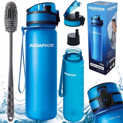 Bidon Butelka Filtrująca Aquaphor City 0,5 L Niebieska + Szczoteczka Myjąca Bidon Butelka Filtrująca Aquaphor City 0,5 L Niebieska + Szczoteczka Myjąca