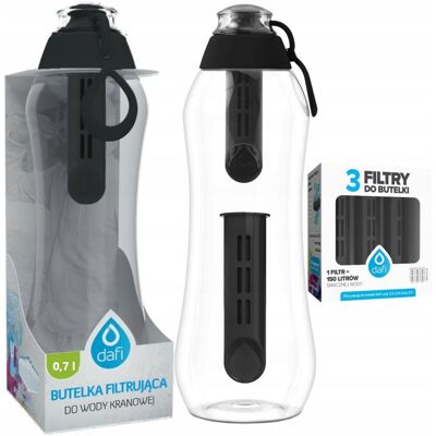 Bidon Butelka Filtrująca Dafi Soft Czarna 0,7l + 5x Wkład Filtrujący Bidon Butelka Filtrująca Dafi Soft Czarna 0,7l + 5x Wkład Filtrujący