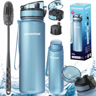 Bidon Butelka Filtrująca Wodę Aquaphor City 0,5 L Błękitna + Szczoteczka Bidon Butelka Filtrująca Wodę Aquaphor City 0,5 L Błękitna + Szczoteczka