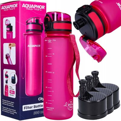 Bidon Filtr Butelka Aquaphor City Różowa + 3 Filtry Bidon Filtr Butelka Aquaphor City Różowa + 3 Filtry