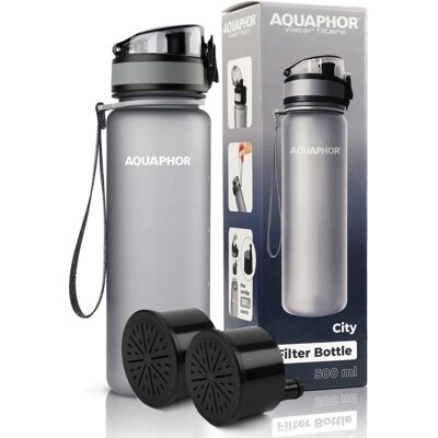 Bidon Filtr Butelka Aquaphor City Szara + 2 Wkłady Bidon Filtr Butelka Aquaphor City Szara + 2 Wkłady