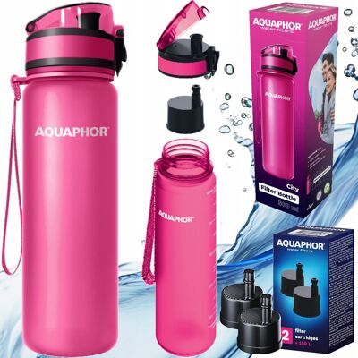 Bidon Filtr Butelka Filtrująca Aquaphor City Różowa + 3 Wkłady Bidon Filtr Butelka Filtrująca Aquaphor City Różowa + 3 Wkłady
