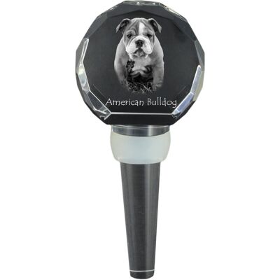 Buldog amerykański - kryształowa zatyczka do butelki, wyjątkowy korek do wina ze zdjęciem, personalizowany prezent dla sommeliera marki Art-Dog Buldog amerykański - kryształowa zatyczka do butelki, wyjątkowy korek do wina ze zdjęciem, personalizowany prezent dla sommeliera marki Art-Dog