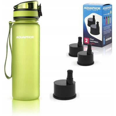Butelka filtrująca Aquaphor City 500 ml + 3 filtry, zielona Butelka filtrująca Aquaphor City 500 ml + 3 filtry, zielona