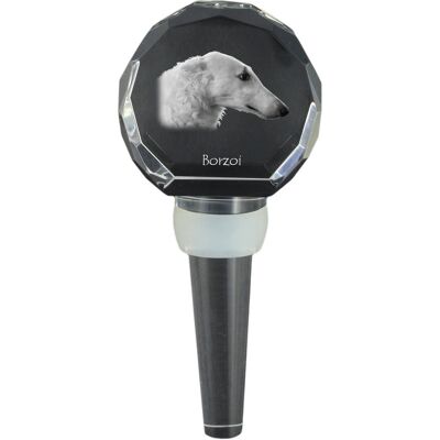 Chart rosyjski borzoj, Borzoi, Barzoi - kryształowa zatyczka do butelki, wyjątkowy korek do wina ze zdjęciem, personalizowany prezent dla sommeliera.. Chart rosyjski borzoj, Borzoi, Barzoi - kryształowa zatyczka do butelki, wyjątkowy korek do wina ze zdjęciem, personalizowany prezent dla sommeliera..