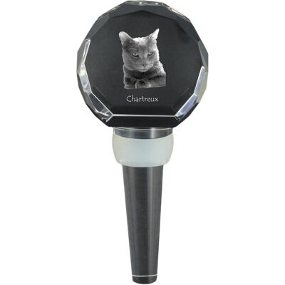 Chartreux - kryształowa zatyczka do butelki z kotem, wyjątkowy korek do wina ze zdjęciem, personalizowany prezent dla sommeliera marki Art-Dog Chartreux - kryształowa zatyczka do butelki z kotem, wyjątkowy korek do wina ze zdjęciem, personalizowany prezent dla sommeliera marki Art-Dog