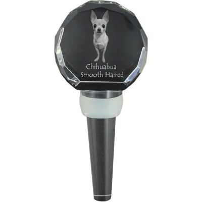 Chihuahua długowłosy - kryształowa zatyczka do butelki, wyjątkowy korek do wina ze zdjęciem, personalizowany prezent dla sommeliera marki Art-Dog Chihuahua długowłosy - kryształowa zatyczka do butelki, wyjątkowy korek do wina ze zdjęciem, personalizowany prezent dla sommeliera marki Art-Dog