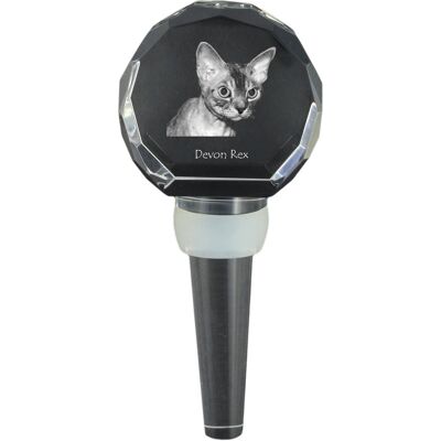 Devon Rex - kryształowa zatyczka do butelki z kotem, wyjątkowy korek do wina ze zdjęciem, personalizowany prezent dla sommeliera marki Art-Dog Devon Rex - kryształowa zatyczka do butelki z kotem, wyjątkowy korek do wina ze zdjęciem, personalizowany prezent dla sommeliera marki Art-Dog