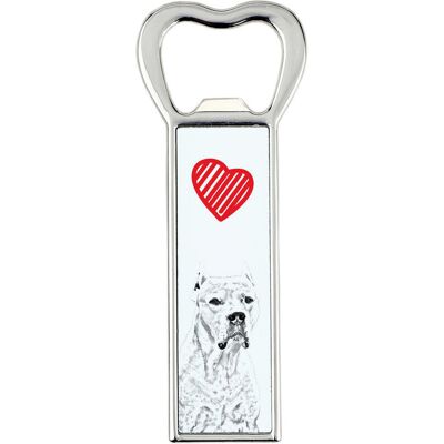 Dog argentyński, Dogo Argentino - otwieracz do butelek z psem, personalizowany otwieracz na lodówkę, wyjątkowy upominek dla mężczyzny marki Art-Dog Dog argentyński, Dogo Argentino - otwieracz do butelek z psem, personalizowany otwieracz na lodówkę, wyjątkowy upominek dla mężczyzny marki Art-Dog