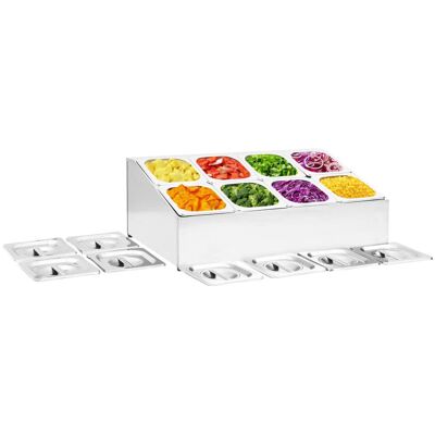 VMP Ekspozytor z 8 pojemnikami GN 1/6, stal nierdzewna VMP Ekspozytor z 8 pojemnikami GN 1/6, stal nierdzewna
