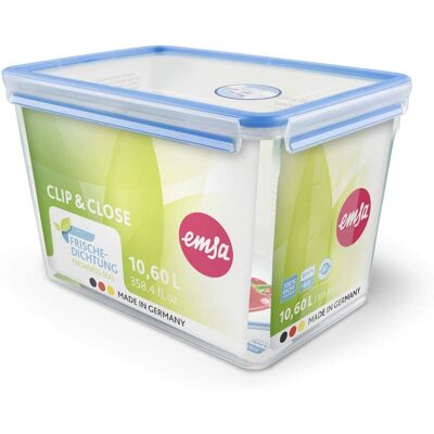 Inny producent Emsa CLIP & CLOSE food storage container (transparent/blue, 10.6 liters, large format) Inny producent Emsa CLIP & CLOSE food storage container (transparent/blue, 10.6 liters, large format)
