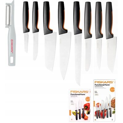 Fiskars ZESTAW KOMPLET 8 NOŻY KUCHENNYCH DO SIEKANIA KROJENIA WARZYW MIĘSA Fiskars ZESTAW KOMPLET 8 NOŻY KUCHENNYCH DO SIEKANIA KROJENIA WARZYW MIĘSA
