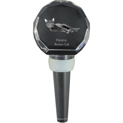 Hawana Brązowa - kryształowa zatyczka do butelki z kotem, wyjątkowy korek do wina ze zdjęciem, personalizowany prezent dla sommeliera marki Art-Dog Hawana Brązowa - kryształowa zatyczka do butelki z kotem, wyjątkowy korek do wina ze zdjęciem, personalizowany prezent dla sommeliera marki Art-Dog