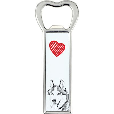 Husky syberyjski, Siberian Husky - otwieracz do butelek z psem, personalizowany otwieracz na lodówkę, wyjątkowy upominek dla mężczyzny marki Art-Dog Husky syberyjski, Siberian Husky - otwieracz do butelek z psem, personalizowany otwieracz na lodówkę, wyjątkowy upominek dla mężczyzny marki Art-Dog