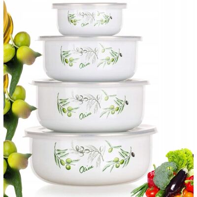 Banquet KOMPLET MISEK POJEMNIKI emaliowane W OLIWKI kuchenne na jedzenie żywność Banquet KOMPLET MISEK POJEMNIKI emaliowane W OLIWKI kuchenne na jedzenie żywność