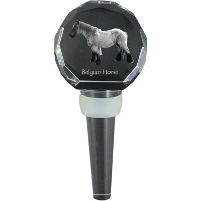 Koń belgijski - kryształowa zatyczka do butelki z koniem, wyjątkowy korek do wina ze zdjęciem, personalizowany prezent dla sommeliera marki Art-Dog Koń belgijski - kryształowa zatyczka do butelki z koniem, wyjątkowy korek do wina ze zdjęciem, personalizowany prezent dla sommeliera marki Art-Dog