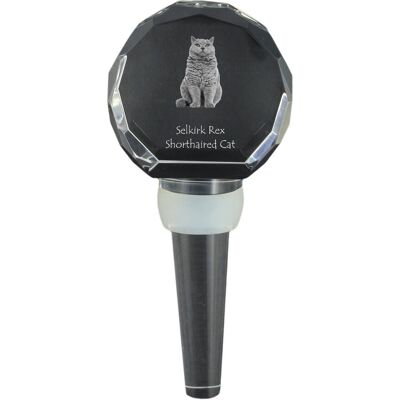 ART Kot Selkirk Rex krótkowłosy - kryształowa zatyczka do butelki z kotem, wyjątkowy korek do wina ze zdjęciem, personalizowany prezent dla sommeliera m.. ART Kot Selkirk Rex krótkowłosy - kryształowa zatyczka do butelki z kotem, wyjątkowy korek do wina ze zdjęciem, personalizowany prezent dla sommeliera m..