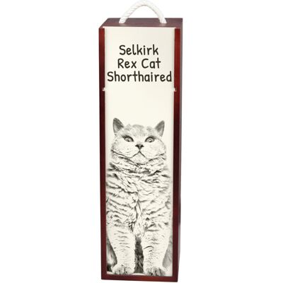 Kot Selkirk Rex krótkowłosy - pudełko na wino z kotem, pudełko na alkohol z grafiką, personalizowane pudełko na prezent marki Art-Dog Kot Selkirk Rex krótkowłosy - pudełko na wino z kotem, pudełko na alkohol z grafiką, personalizowane pudełko na prezent marki Art-Dog