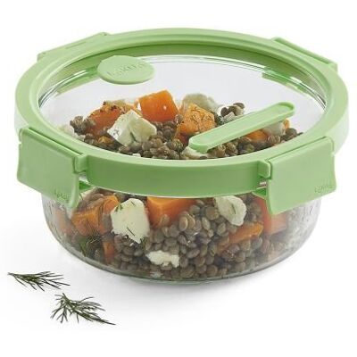 Lekue - Szklany okrągły pojemnik 950 ml Zielony Lekue - Szklany okrągły pojemnik 950 ml Zielony