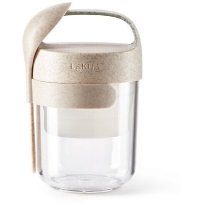 Lekue Lékué To Go Organic Pojemnik Na Przekąski Z Łyżką, 400Ml Lekue Lékué To Go Organic Pojemnik Na Przekąski Z Łyżką, 400Ml