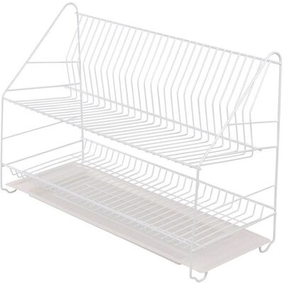 Inny producent Suszarka Do Naczyń 2-Poziomowa 50cm Biała Z Tacką Inny producent Suszarka Do Naczyń 2-Poziomowa 50cm Biała Z Tacką