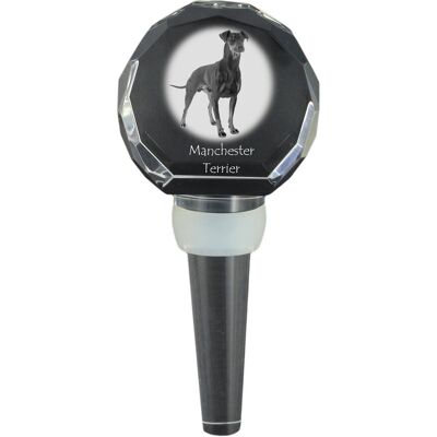 Manchester Terrier - kryształowa zatyczka do butelki, wyjątkowy korek do wina ze zdjęciem, personalizowany prezent dla sommeliera marki Art-Dog Manchester Terrier - kryształowa zatyczka do butelki, wyjątkowy korek do wina ze zdjęciem, personalizowany prezent dla sommeliera marki Art-Dog
