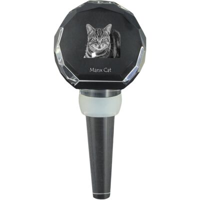 Manx - kryształowa zatyczka do butelki z kotem, wyjątkowy korek do wina ze zdjęciem, personalizowany prezent dla sommeliera marki Art-Dog Manx - kryształowa zatyczka do butelki z kotem, wyjątkowy korek do wina ze zdjęciem, personalizowany prezent dla sommeliera marki Art-Dog