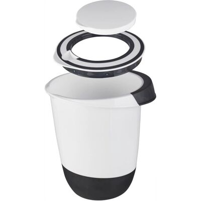 Miska Do Mieszania Z Pokrywką 1,5 Litra, Otwór Do Mieszania, Dno Stoper, Ochrona Przed Pryskaniem, Miska 1,5 L, Pojemnik Na Żywność, Kolor Biały, Cz.. Miska Do Mieszania Z Pokrywką 1,5 Litra, Otwór Do Mieszania, Dno Stoper, Ochrona Przed Pryskaniem, Miska 1,5 L, Pojemnik Na Żywność, Kolor Biały, Cz..