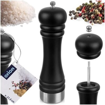 Orion Młynek drewniany FINEHOME Classic - 21,5 cm czarny ręczny do pieprzu soli przypraw regulacja grubości ceramiczny mechanizm kuchnia dom gastronomia Orion Młynek drewniany FINEHOME Classic - 21,5 cm czarny ręczny do pieprzu soli przypraw regulacja grubości ceramiczny mechanizm kuchnia dom gastronomia