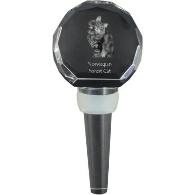 Norweski leśny - kryształowa zatyczka do butelki z kotem, wyjątkowy korek do wina ze zdjęciem, personalizowany prezent dla sommeliera marki Art-Dog Norweski leśny - kryształowa zatyczka do butelki z kotem, wyjątkowy korek do wina ze zdjęciem, personalizowany prezent dla sommeliera marki Art-Dog