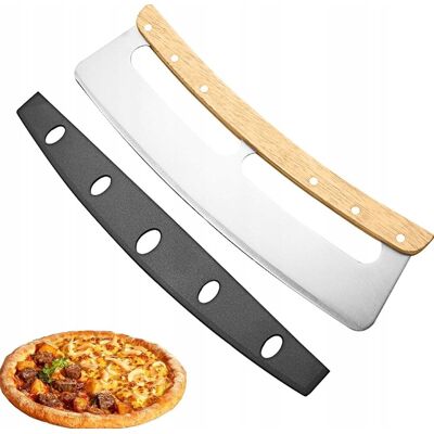 Inny producent Nóż Do Pizzy Krajania Stalowy Drewniany Ostrze 32 Cm Rączka Równa Duży Inny producent Nóż Do Pizzy Krajania Stalowy Drewniany Ostrze 32 Cm Rączka Równa Duży