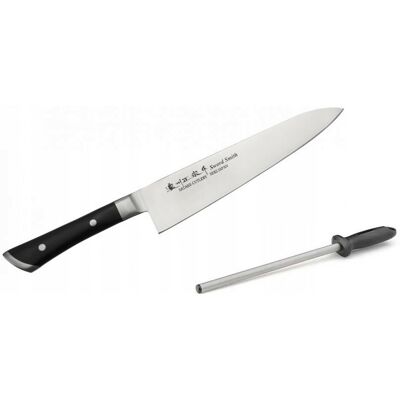 Tojiro Nóż Szefa 21 Cm Satake Hiroki + Ostrzałka Taidea T0825d - Wszechstronny Zes Tojiro Nóż Szefa 21 Cm Satake Hiroki + Ostrzałka Taidea T0825d - Wszechstronny Zes