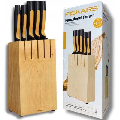 Noże Kuchenne Fiskars W Bloku - Nóż Kuchenny Szefa Kuchni - Komplet Zestaw Noże Kuchenne Fiskars W Bloku - Nóż Kuchenny Szefa Kuchni - Komplet Zestaw