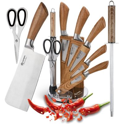 Noże Stojak Ostrzałka Obieraczka Edenberg 8pcs Stalowe Eb-930 Noże Stojak Ostrzałka Obieraczka Edenberg 8pcs Stalowe Eb-930