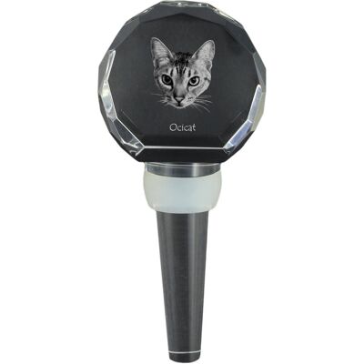 Ocicat - kryształowa zatyczka do butelki z kotem, wyjątkowy korek do wina ze zdjęciem, personalizowany prezent dla sommeliera marki Art-Dog Ocicat - kryształowa zatyczka do butelki z kotem, wyjątkowy korek do wina ze zdjęciem, personalizowany prezent dla sommeliera marki Art-Dog
