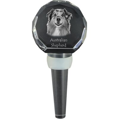 ART Owczarek australijski, Aussie - kryształowa zatyczka do butelki, wyjątkowy korek do wina ze zdjęciem, personalizowany prezent dla sommeliera marki A.. ART Owczarek australijski, Aussie - kryształowa zatyczka do butelki, wyjątkowy korek do wina ze zdjęciem, personalizowany prezent dla sommeliera marki A..