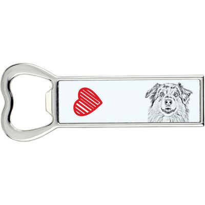 Owczarek australijski, Aussie - otwieracz do butelek z psem, personalizowany otwieracz na lodówkę, wyjątkowy upominek dla mężczyzny marki Art-Dog Owczarek australijski, Aussie - otwieracz do butelek z psem, personalizowany otwieracz na lodówkę, wyjątkowy upominek dla mężczyzny marki Art-Dog
