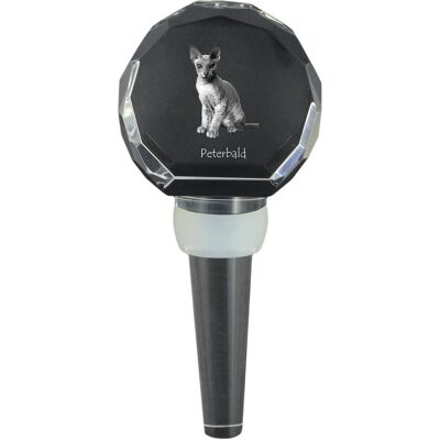 Peterbald - kryształowa zatyczka do butelki z kotem, wyjątkowy korek do wina ze zdjęciem, personalizowany prezent dla sommeliera marki Art-Dog Peterbald - kryształowa zatyczka do butelki z kotem, wyjątkowy korek do wina ze zdjęciem, personalizowany prezent dla sommeliera marki Art-Dog
