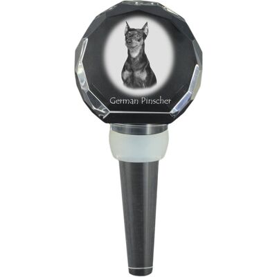 ART Pinczer średni, Pinczer niemiecki - kryształowa zatyczka do butelki, wyjątkowy korek do wina ze zdjęciem, personalizowany prezent dla sommeliera mar.. ART Pinczer średni, Pinczer niemiecki - kryształowa zatyczka do butelki, wyjątkowy korek do wina ze zdjęciem, personalizowany prezent dla sommeliera mar..
