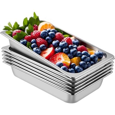 Vevor Pojemnik gastronomiczny GN 1/1 13L stalowy 6 szt do cateringu Vevor Pojemnik gastronomiczny GN 1/1 13L stalowy 6 szt do cateringu