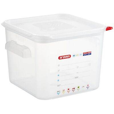 Pojemnik na produkty z polipropylenu z uchwytami 235x235x190 mm, 6 l ARAVEN, 11853 Pojemnik na produkty z polipropylenu z uchwytami 235x235x190 mm, 6 l ARAVEN, 11853