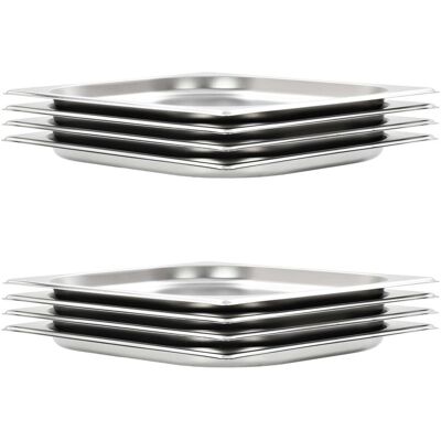 VMP Pojemniki gastronomiczne 8 szt., GN 1/2, 20 mm, stal nierdzewna VMP Pojemniki gastronomiczne 8 szt., GN 1/2, 20 mm, stal nierdzewna
