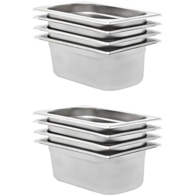 VMP Pojemniki gastronomiczne 8 szt. GN 1/4, 100 mm, stal nierdzewna VMP Pojemniki gastronomiczne 8 szt. GN 1/4, 100 mm, stal nierdzewna