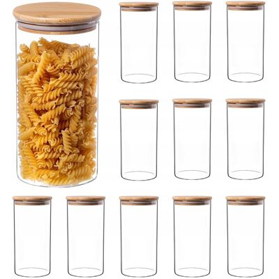 KADAX POJEMNIKI NA ŻYWNOŚĆ SZKLANE KUCHENNE MAKARON SŁOIKI Z POKRYWKĄ 1,4L 12 szt KADAX POJEMNIKI NA ŻYWNOŚĆ SZKLANE KUCHENNE MAKARON SŁOIKI Z POKRYWKĄ 1,4L 12 szt