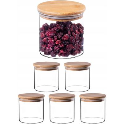 KADAX POJEMNIKI NA ŻYWNOŚĆ SZKLANE KUCHENNE ZESTAW Z POKRYWKĄ SŁOIKI 680ml 6 szt KADAX POJEMNIKI NA ŻYWNOŚĆ SZKLANE KUCHENNE ZESTAW Z POKRYWKĄ SŁOIKI 680ml 6 szt