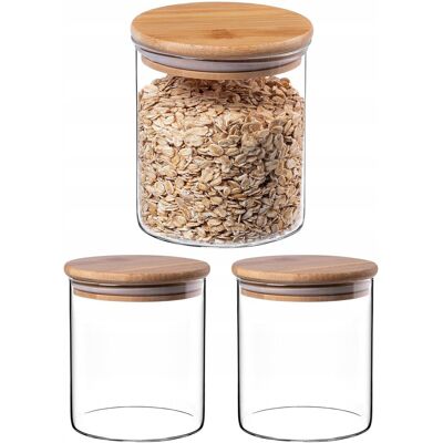 KADAX Pojemniki Na Żywność Szklane Kuchenne Zestaw Z Pokrywką Słoiki 800ml 3 Szt KADAX Pojemniki Na Żywność Szklane Kuchenne Zestaw Z Pokrywką Słoiki 800ml 3 Szt