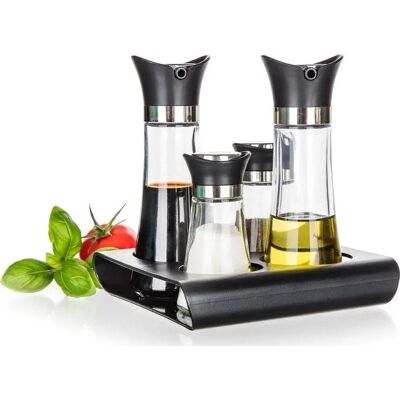 Przyprawnik Na Podstawce Solniczka Pojemnik Na Oliwę Ocet 4W1 Banquet Box Przyprawnik Na Podstawce Solniczka Pojemnik Na Oliwę Ocet 4W1 Banquet Box